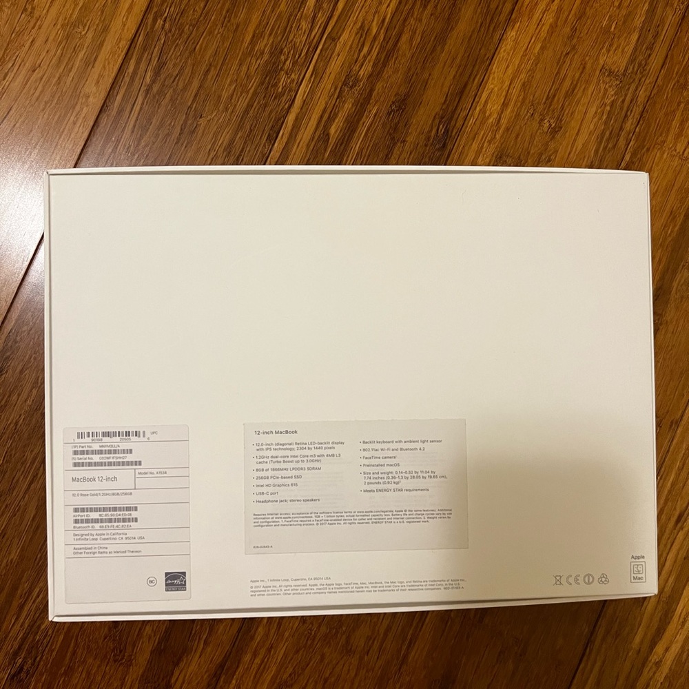 Apple MacBook Retina 12" 2016 Gold  Rose 💻 Core M5 1.2GHz 256GB SSD 8GB RAM